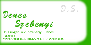 denes szebenyi business card